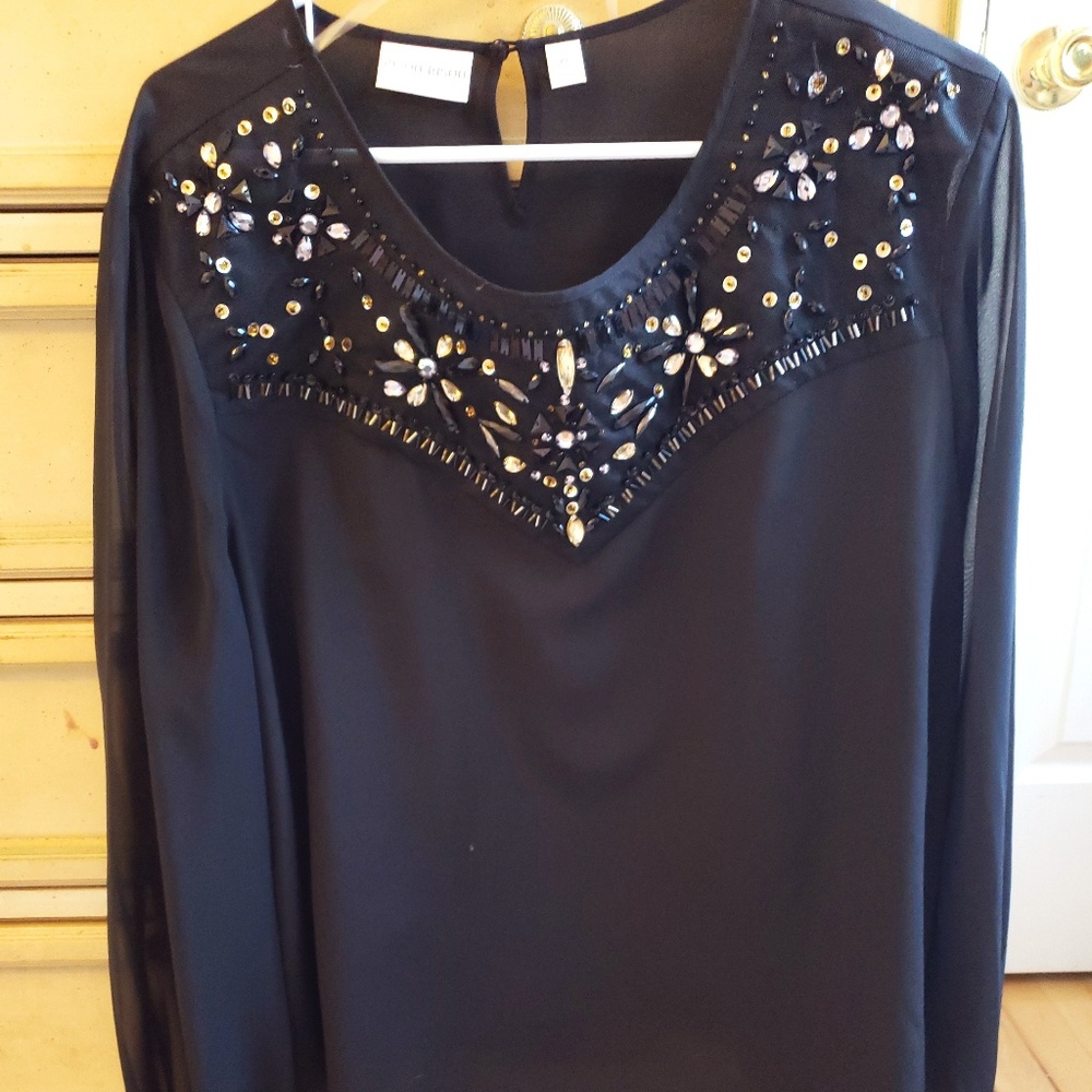 Sheer black beaded longsleeve